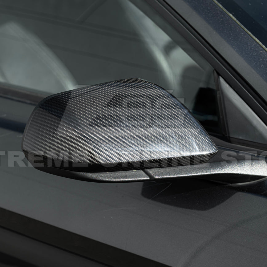 2015-23 Ford Mustang DRY CARBON FIBER Overlay Mirror Cap Cover Pair