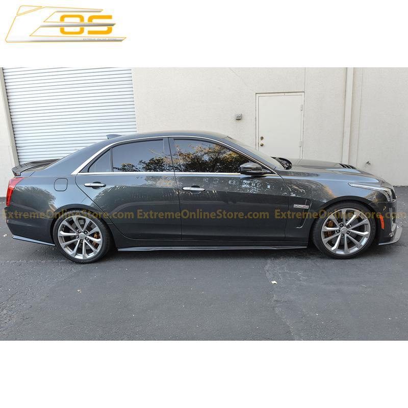 2016-19 Cadillac CTS-V Carbon Fiber Front Splitter Wheel Arch& Side Skirts Rockerst