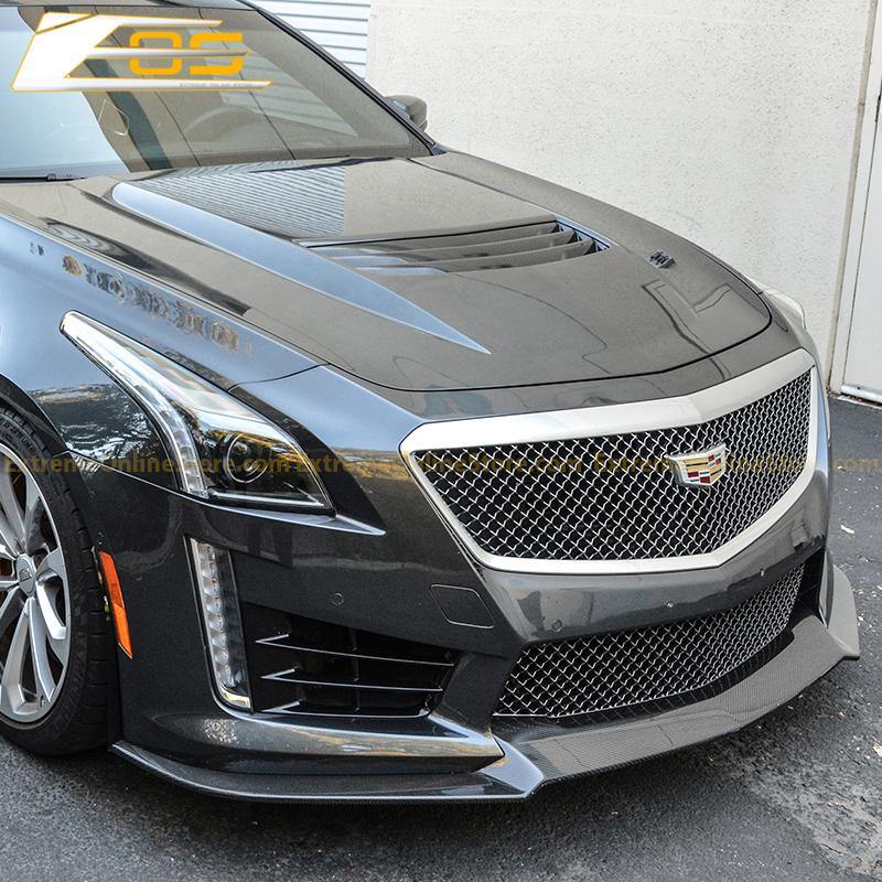 2016-19 Cadillac CTS-V Carbon Fiber Front Splitter Wheel Arch& Side Skirts Rockerst