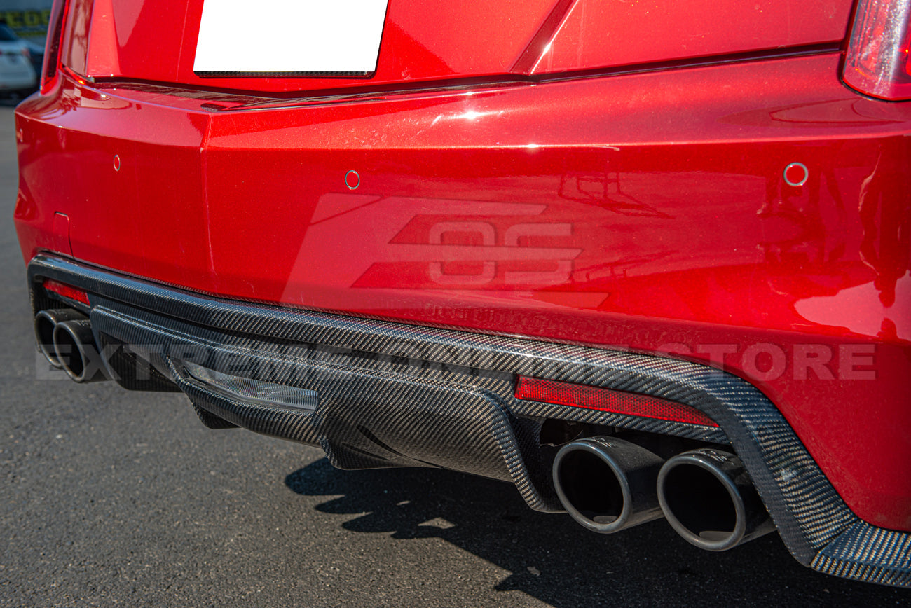 2016-19 Cadillac CTS-V Carbon Fiber Rear Valance Diffuser Lip Cover