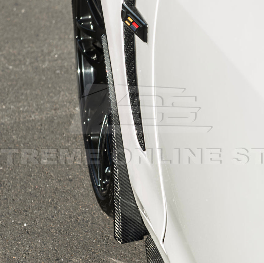 2016-19 Cadillac CTS-V DRY CARBON FIBER Front Mud Flaps Splash Guard