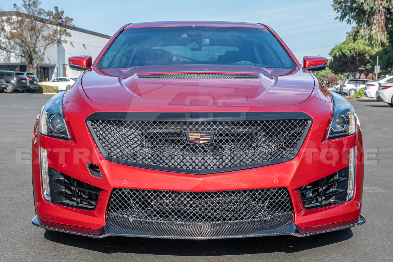 2016-19 Cadillac CTS-V Dry Carbon Fiber Front Splitter Side Wheel Arch