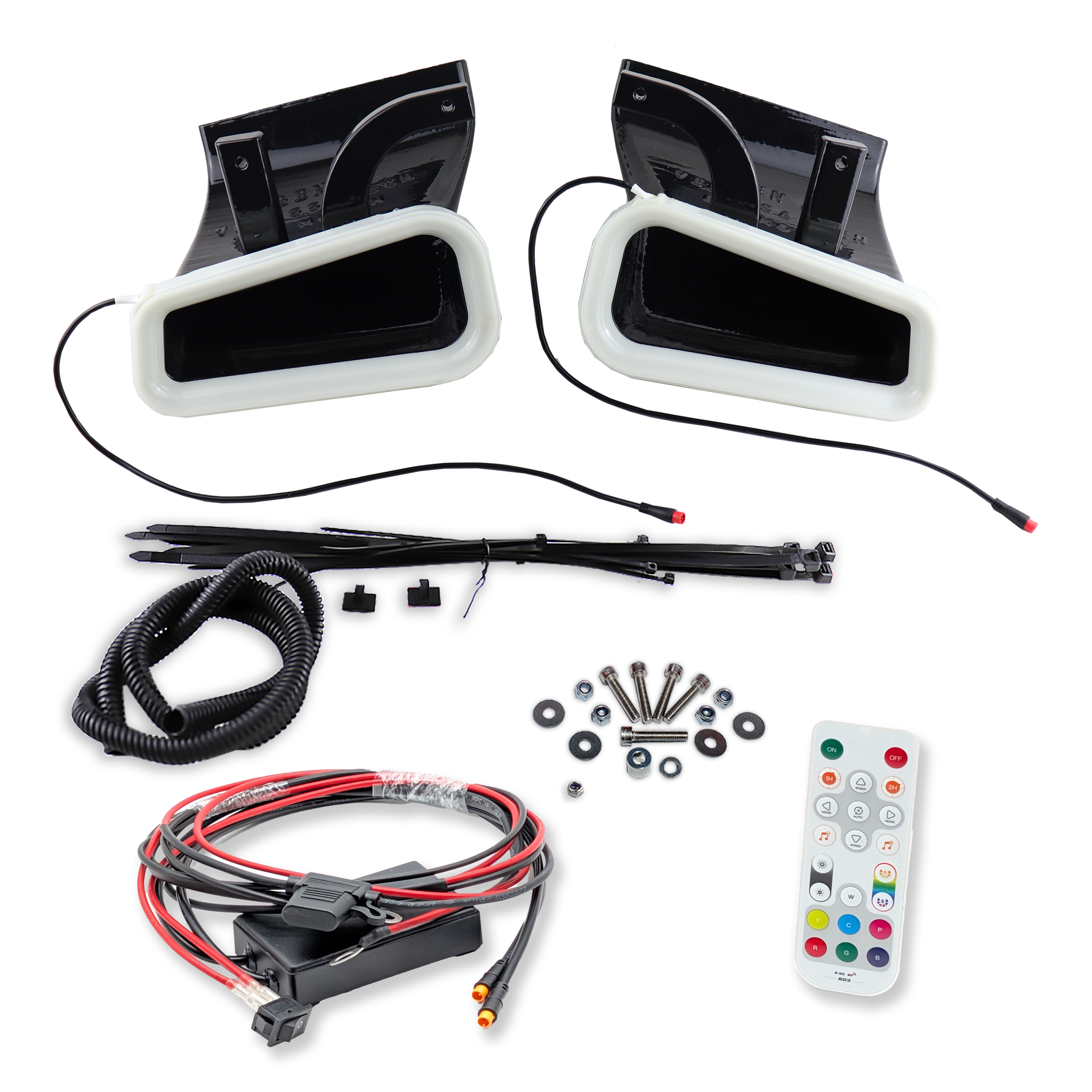 2016-2022 Infiniti Q60 Dual BIG MOUTH LIT KIT Ram Air Intake Snorkels-Ram Air Intake-Grocery Getter Performance