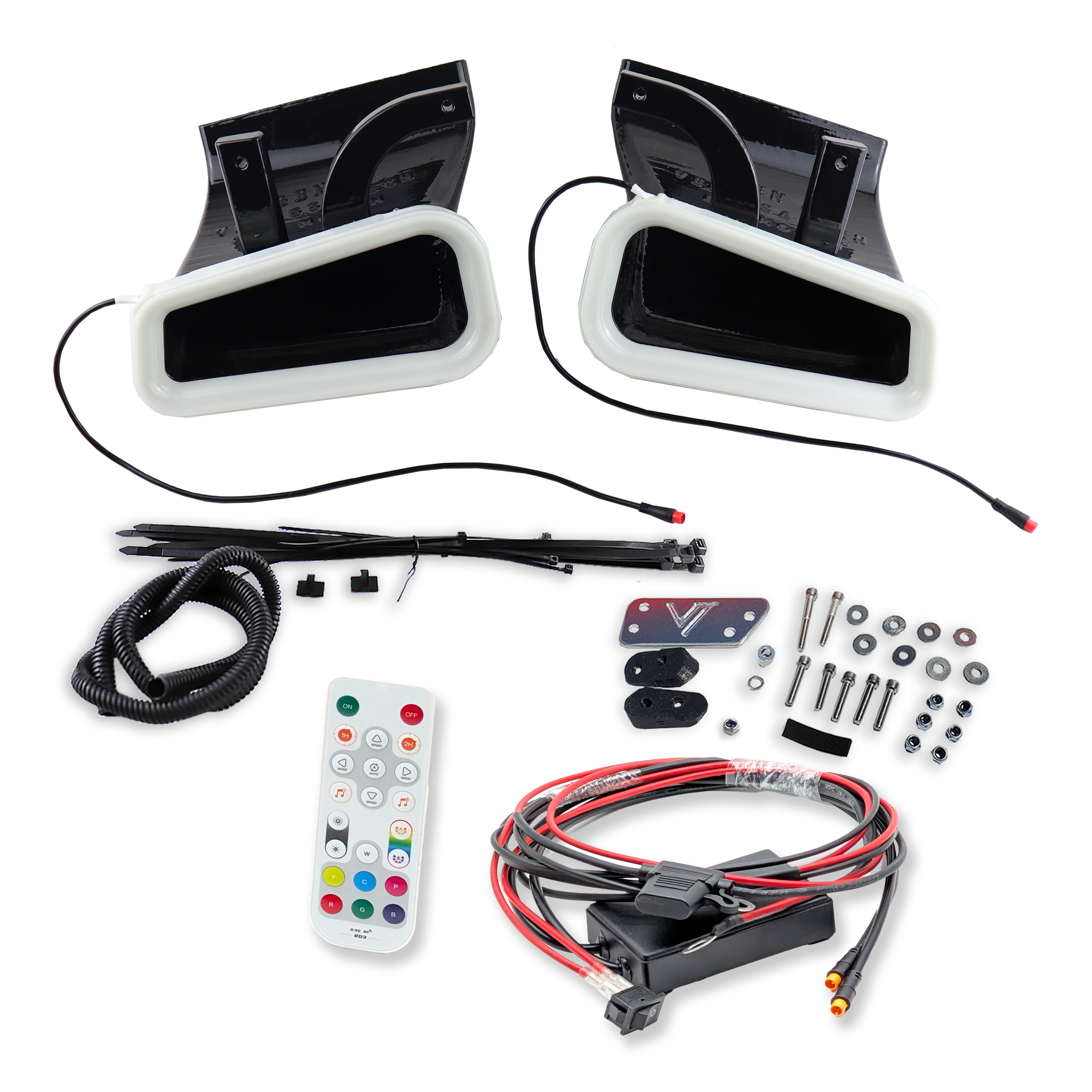 2016-2022 Infiniti Q60 Red Sport Dual BIG MOUTH LIT KIT Ram Air Intake Snorkels-Ram Air Intake-Grocery Getter Performance