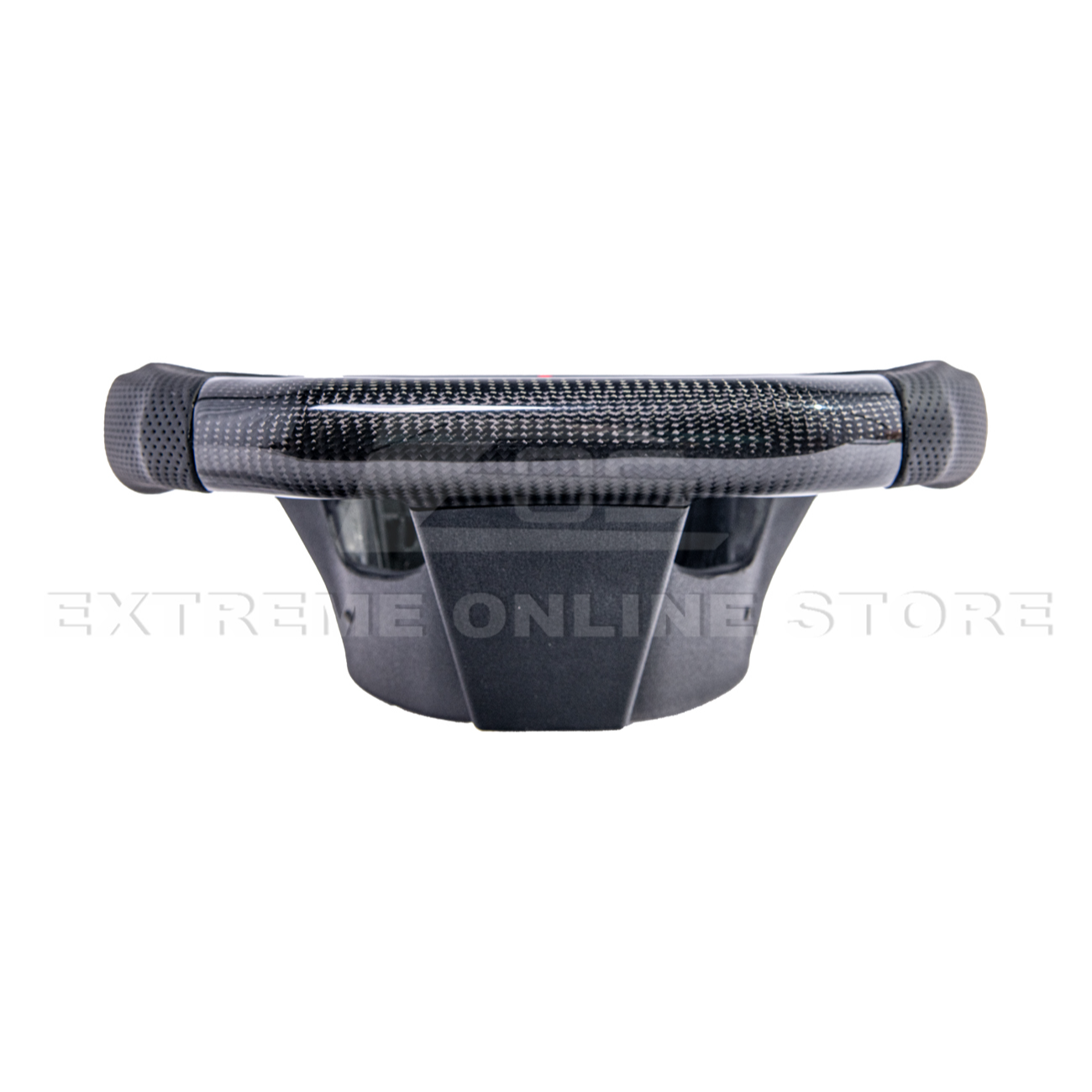 2016-2024 CAMARO CARBON FIBER Perforated Leather Red Stripe Steering Wheel