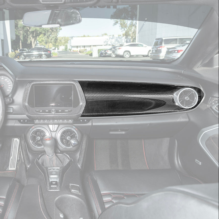 2016-24 Camaro Dry Carbon Fiber Dashboard Instrument Panel Cover Replacement