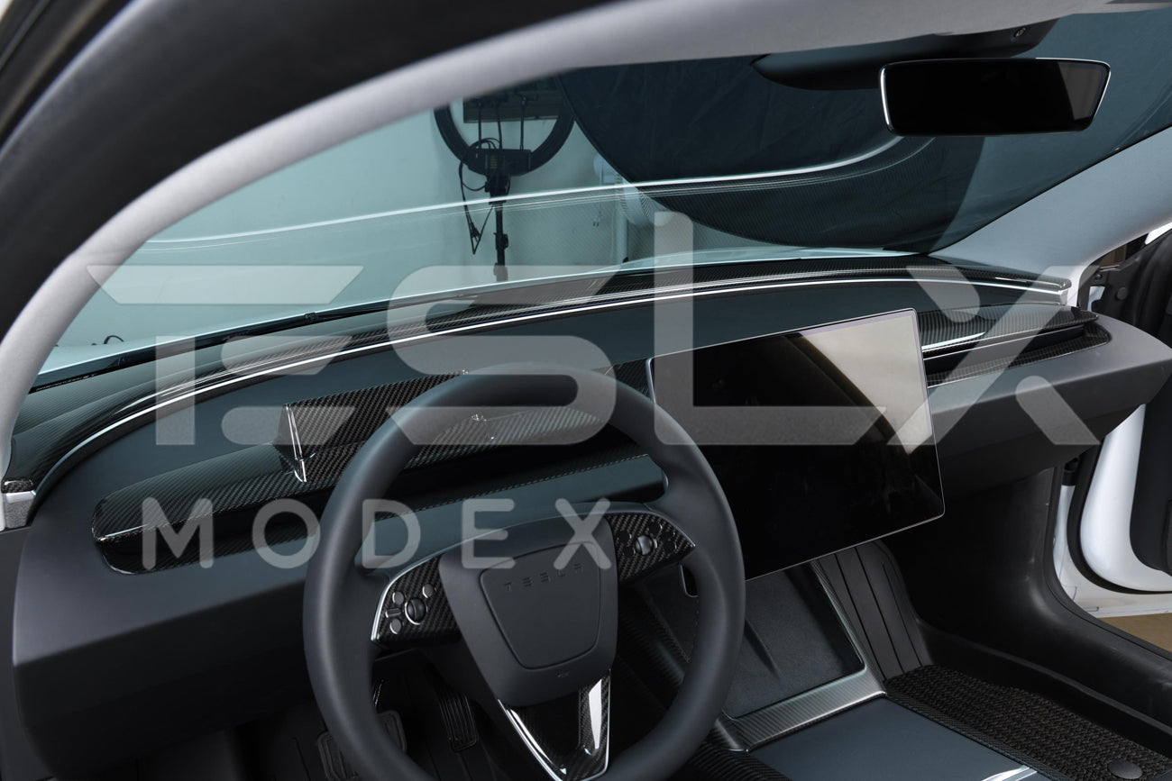 2017-Up Tesla Model 3 & 20-24 Y Carbon Fiber Interior Instrument Trim