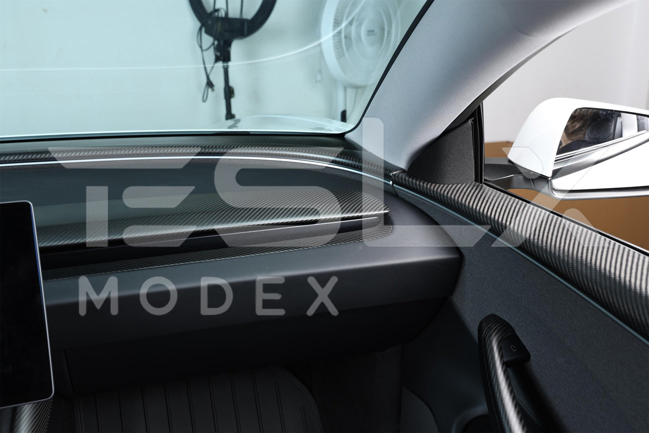 2017-Up Tesla Model 3 & 20-24 Y Carbon Fiber Interior Instrument Trim