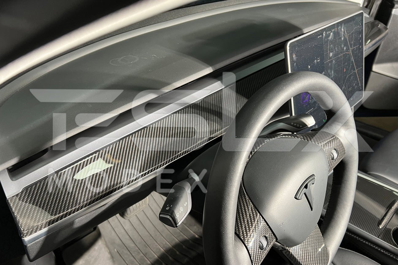 2017-Up Tesla Model 3 & 20-24 Y Carbon Fiber Interior Instrument Trim