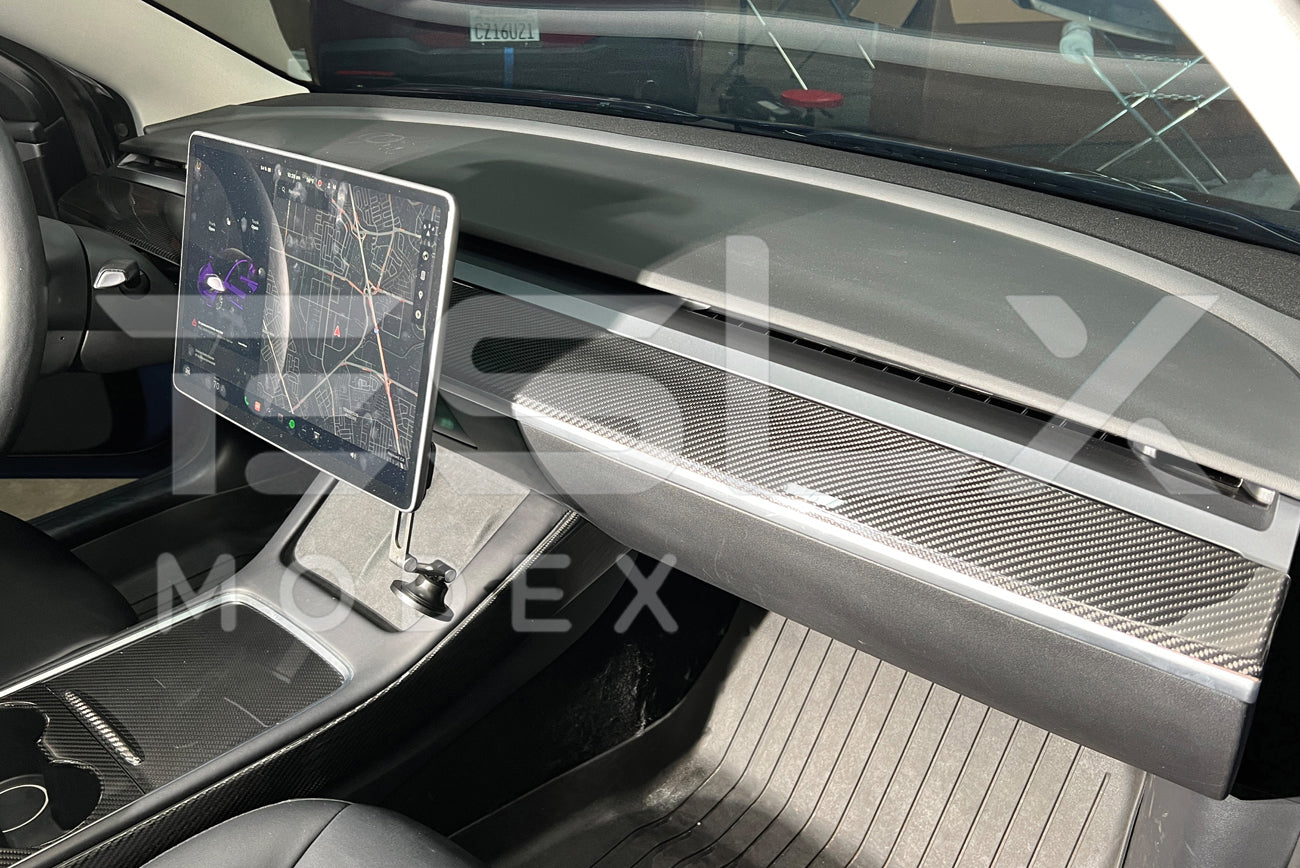 2017-Up Tesla Model 3 & 20-24 Y Carbon Fiber Interior Instrument Trim
