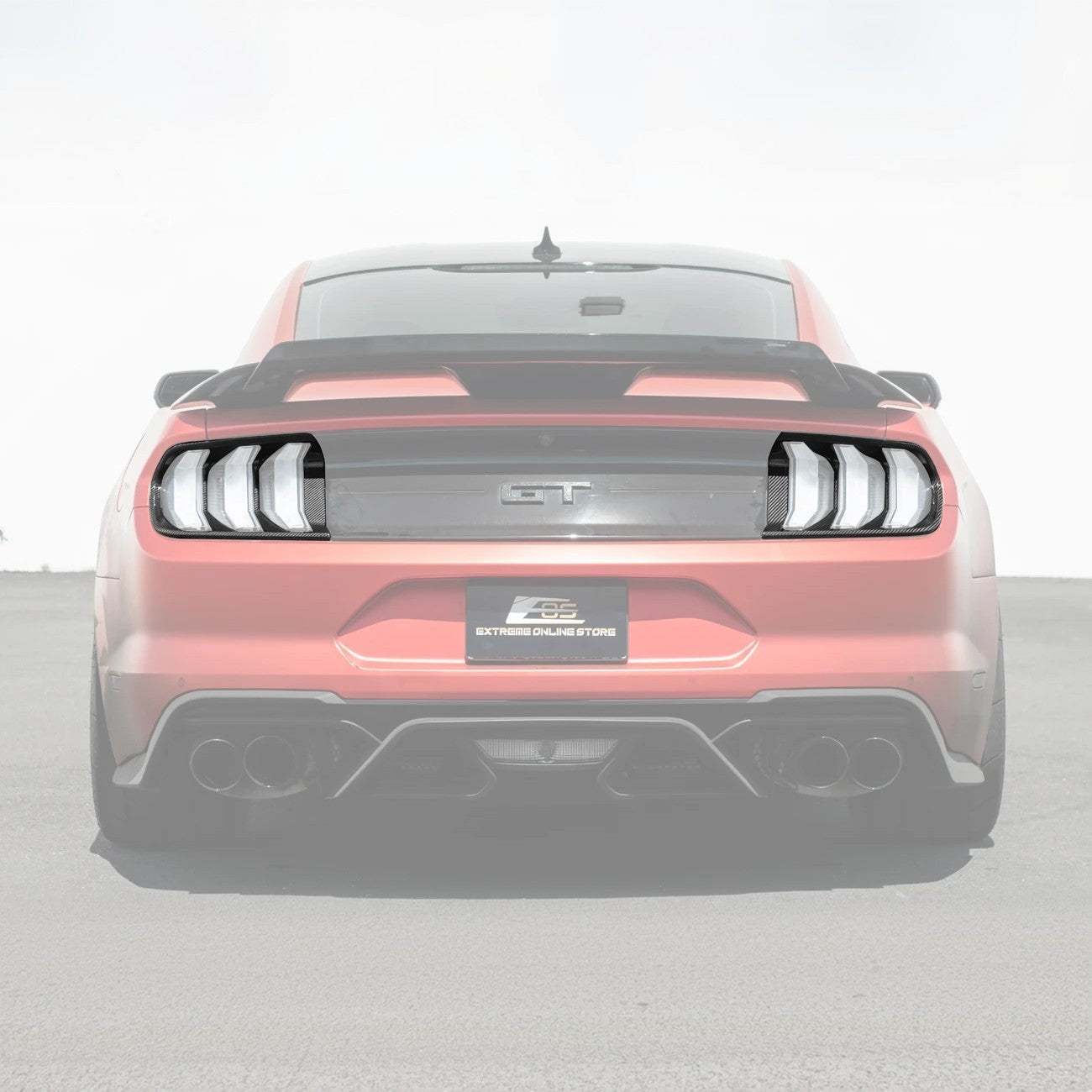 2018-23 Ford Mustang DRY CARBON FIBER Rear Tail Light Trim Bezel Cover Pair