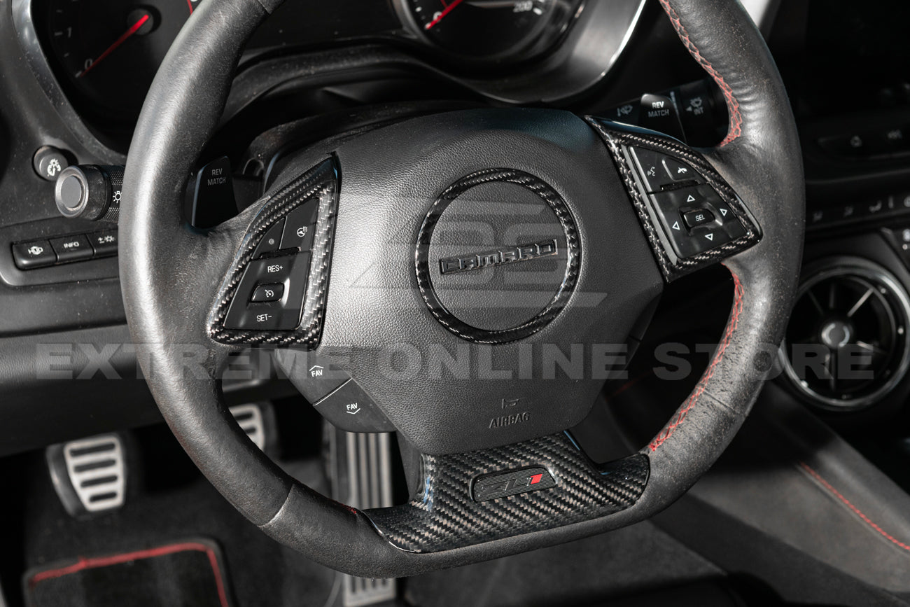 2019-24 Camaro Dry Carbon Fiber Steering Wheel Trim Cover