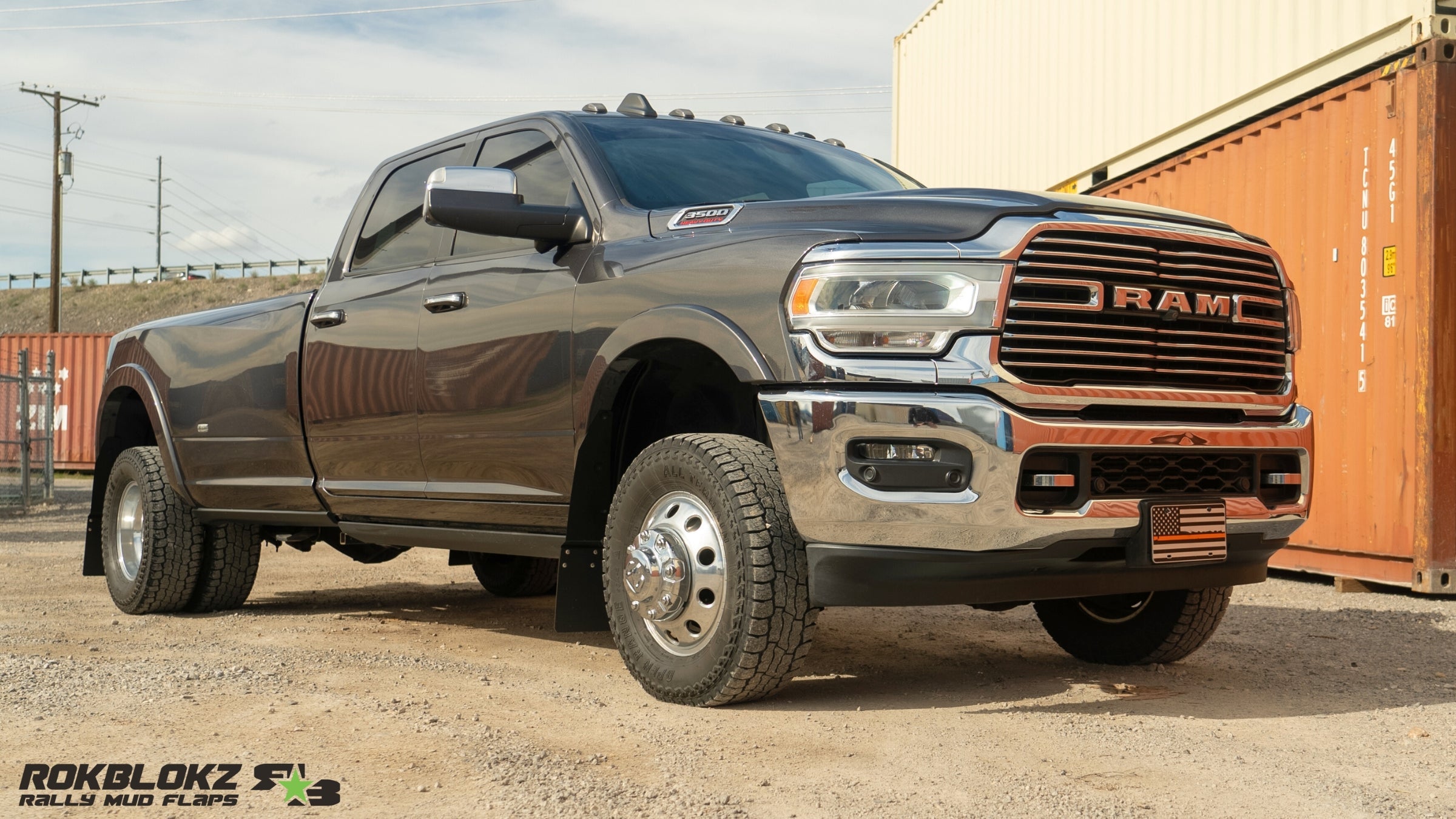 RAM 3500 DUALLY (5th Gen) 2019+ Step Back Mud Flaps