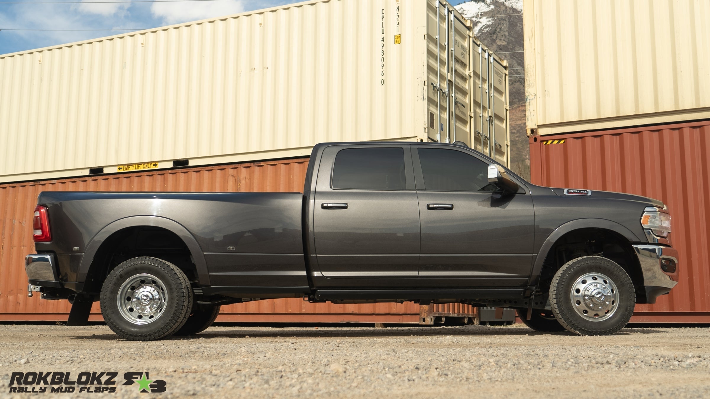 RAM 3500 DUALLY (5th Gen) 2019+ Step Back Mud Flaps