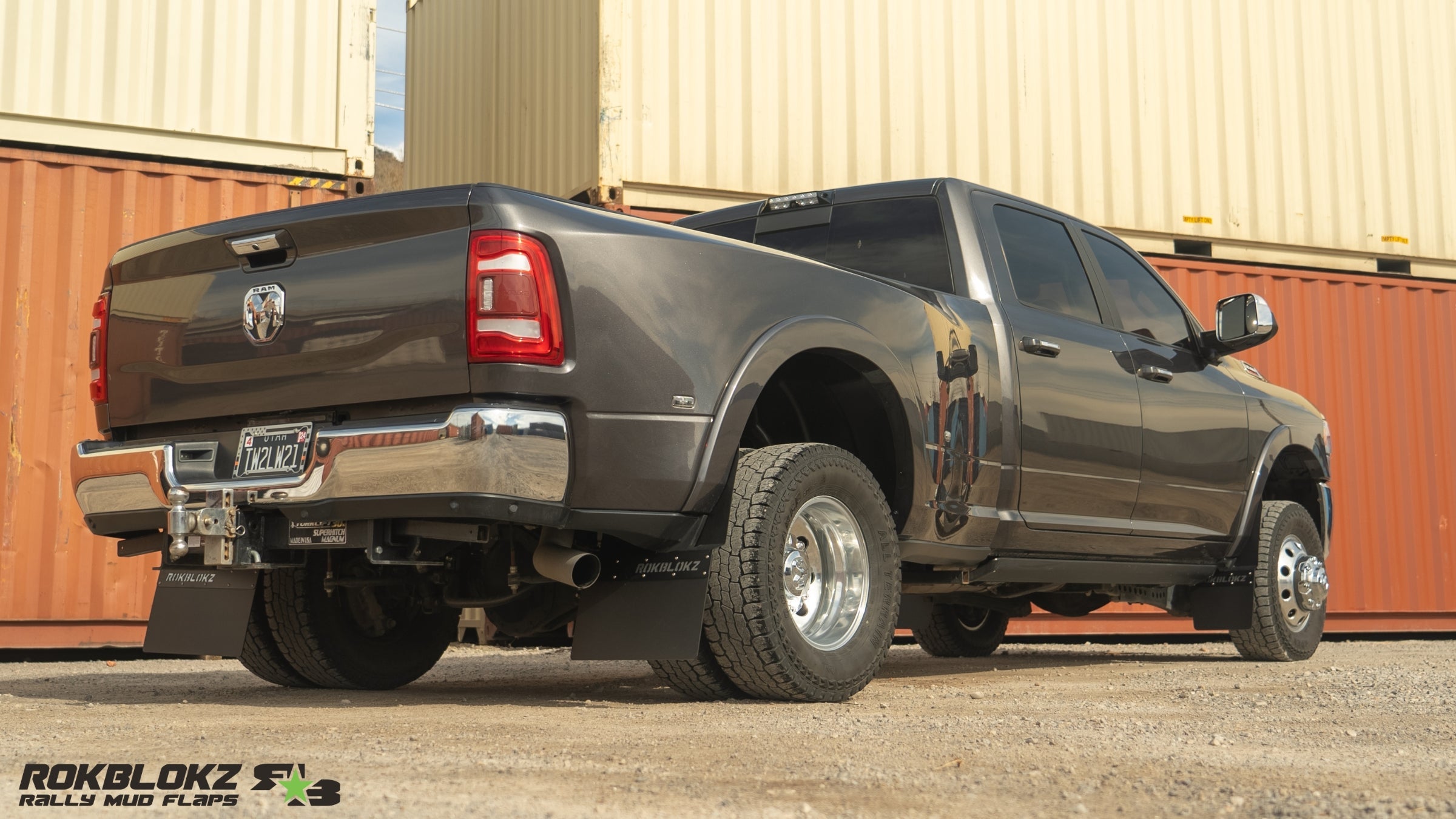RAM 3500 DUALLY (5th Gen) 2019+ Step Back Mud Flaps