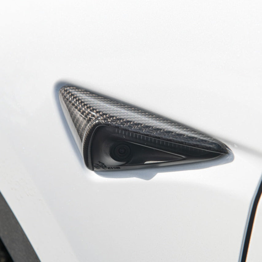 2020-23 Tesla Model 3 & 20-24 Y Carbon Fiber Exterior Door Camera Covers