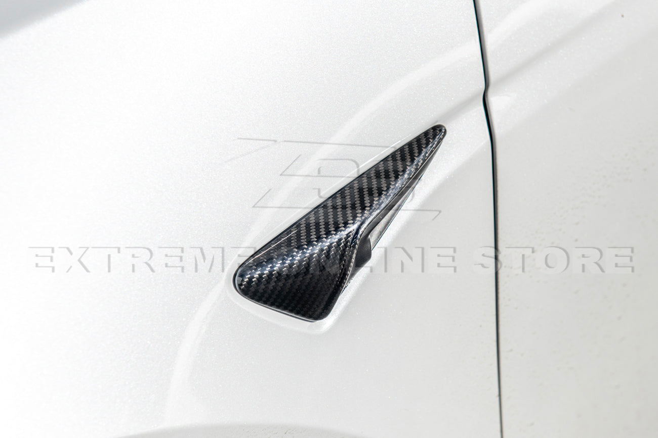 2020-23 Tesla Model 3 & 20-24 Y Carbon Fiber Exterior Door Camera Covers