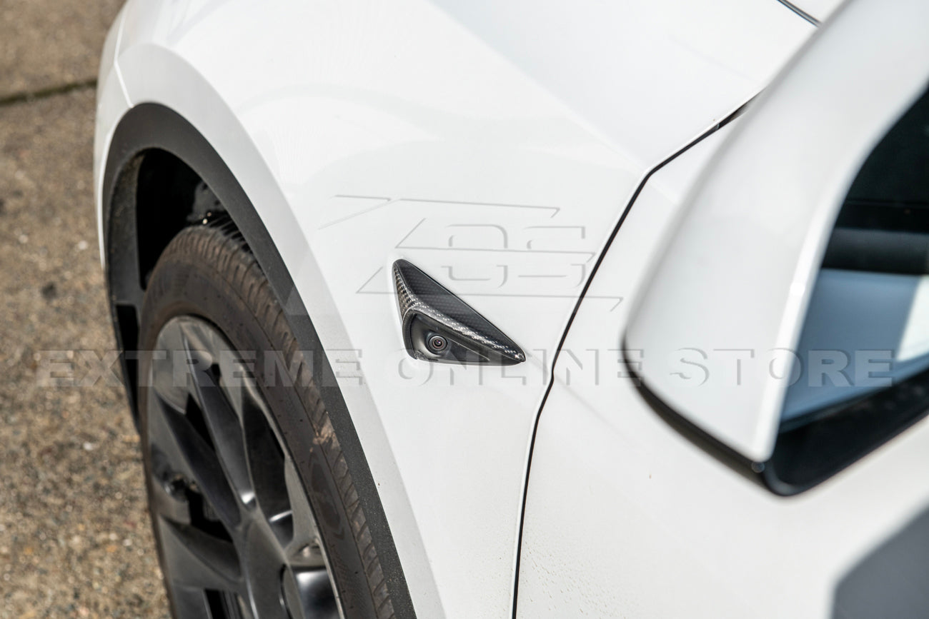 2020-23 Tesla Model 3 & 20-24 Y Carbon Fiber Exterior Door Camera Covers