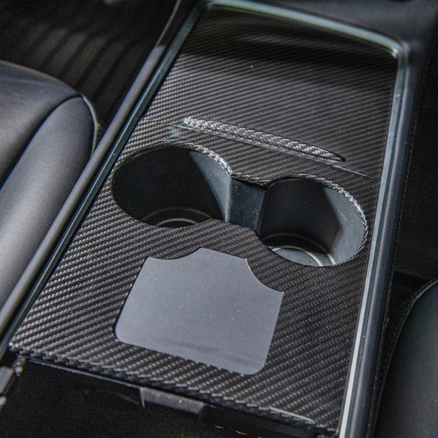 2020-23 Tesla Model 3 & 20-24 Y Carbon Fiber Interior Center Console Cover