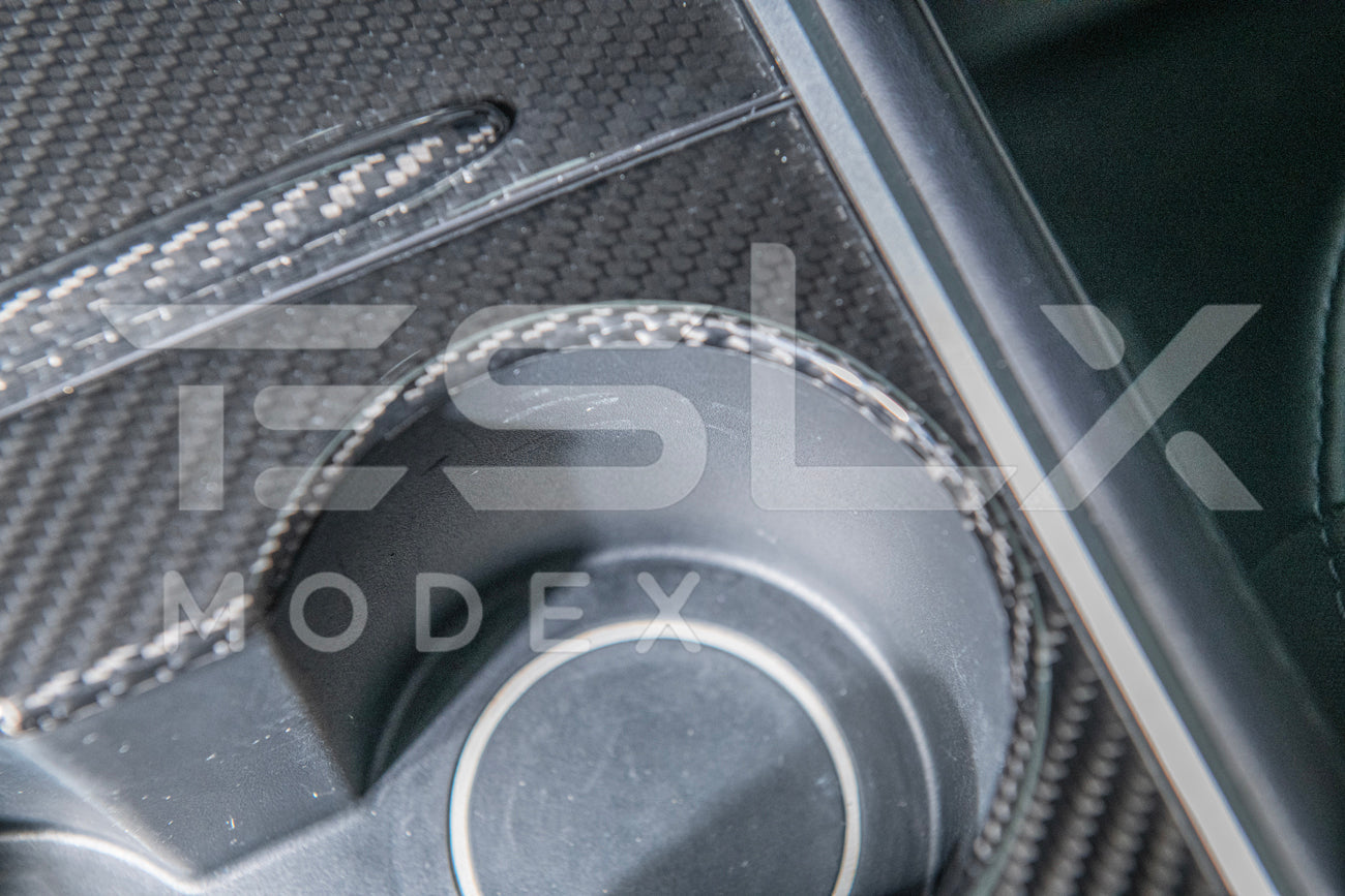 2020-23 Tesla Model 3 & 20-24 Y Carbon Fiber Interior Center Console Cover
