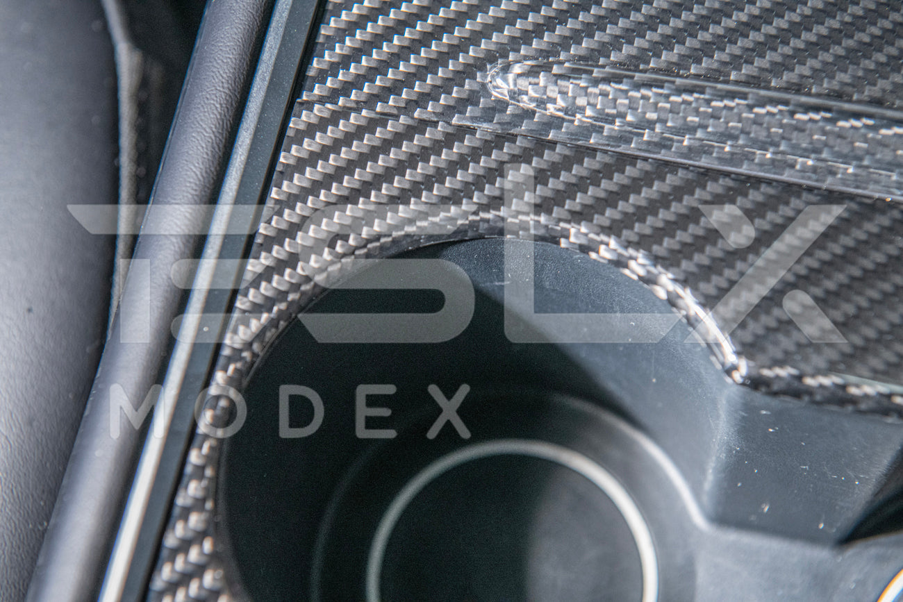 2020-23 Tesla Model 3 & 20-24 Y Carbon Fiber Interior Center Console Cover