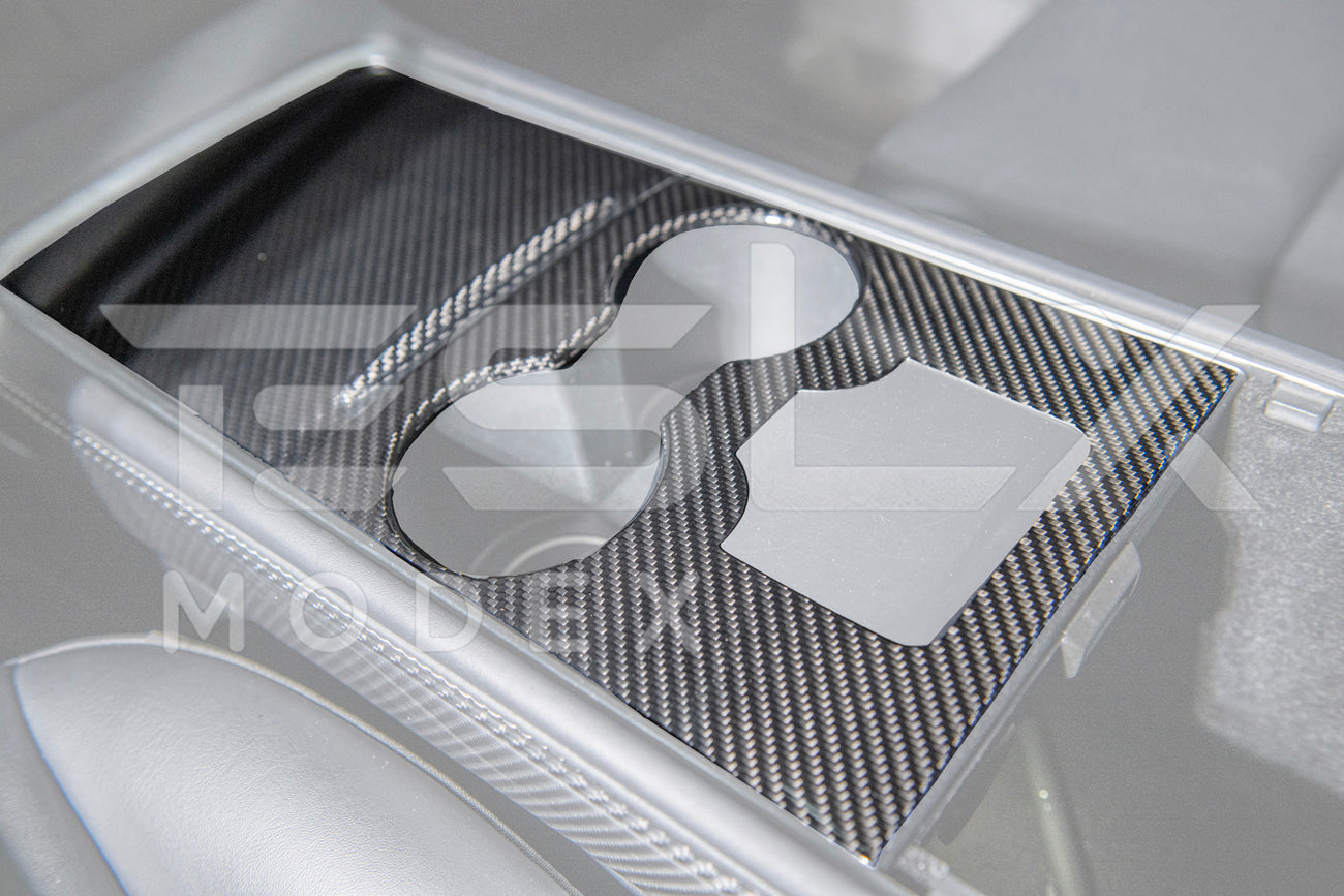 2020-23 Tesla Model 3 & 20-24 Y Carbon Fiber Interior Center Console Cover