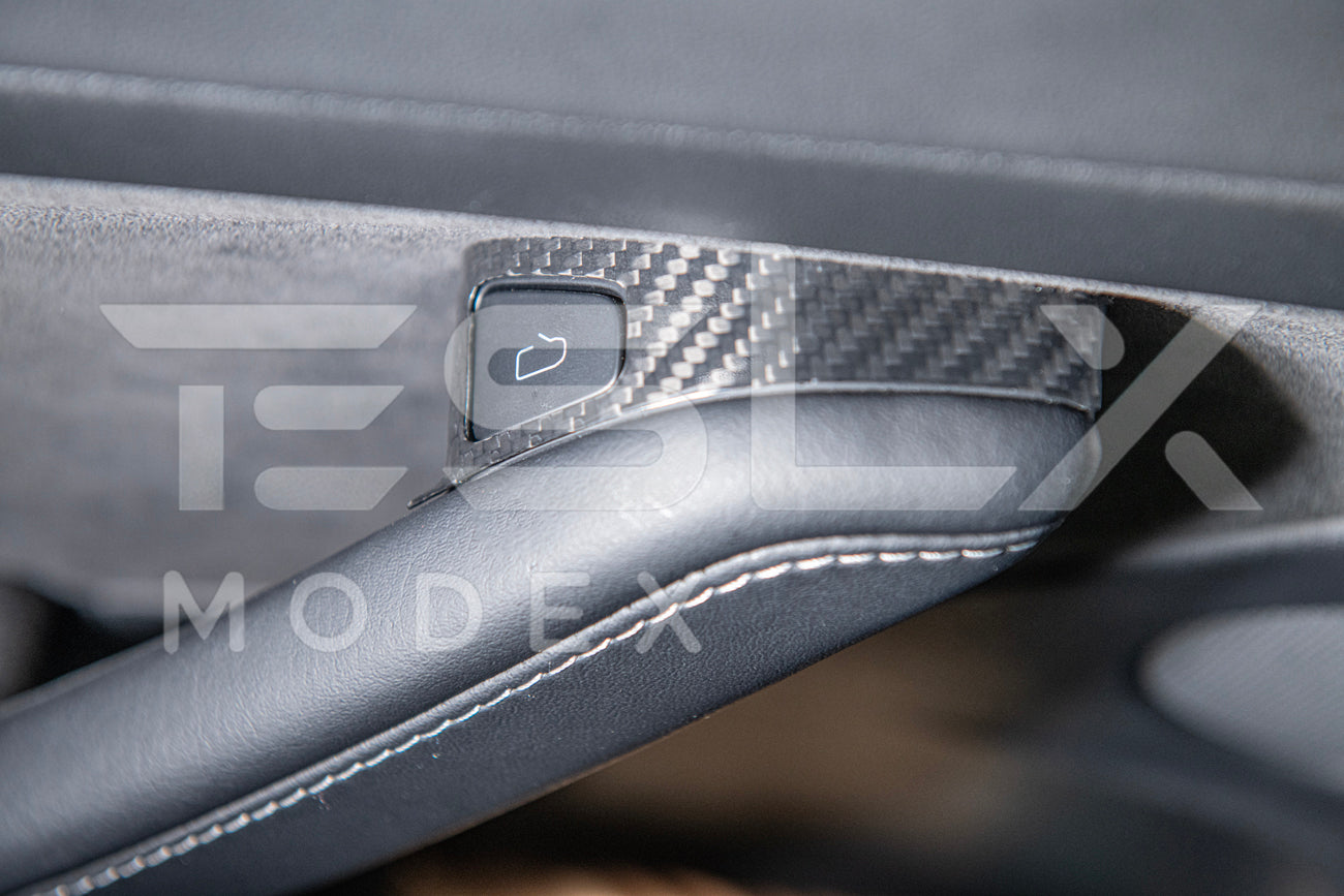2020-23 Tesla Model 3 & 20-24 Y Carbon Fiber Interior Door Glass Lifting Panel Cover