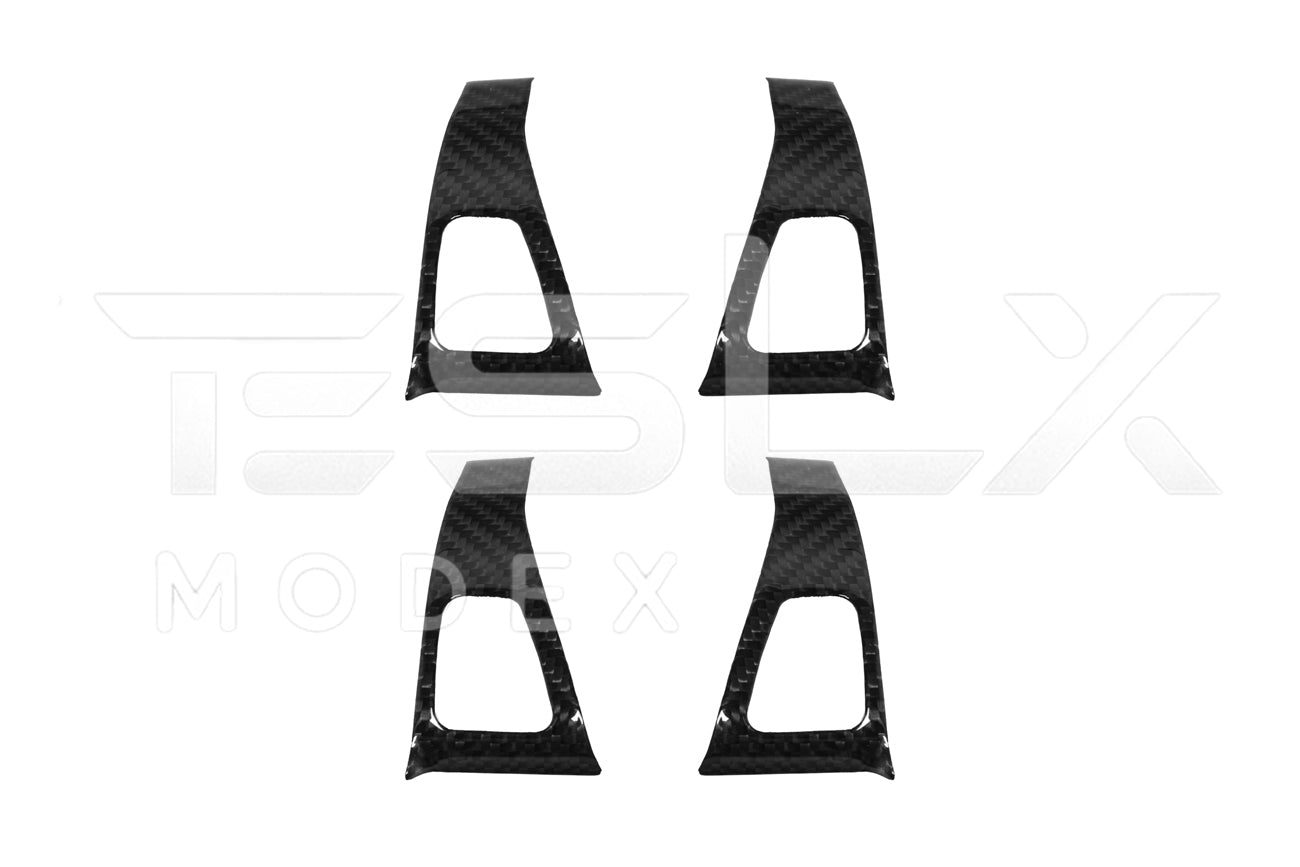2020-23 Tesla Model 3 & 20-24 Y Carbon Fiber Interior Door Glass Lifting Panel Cover