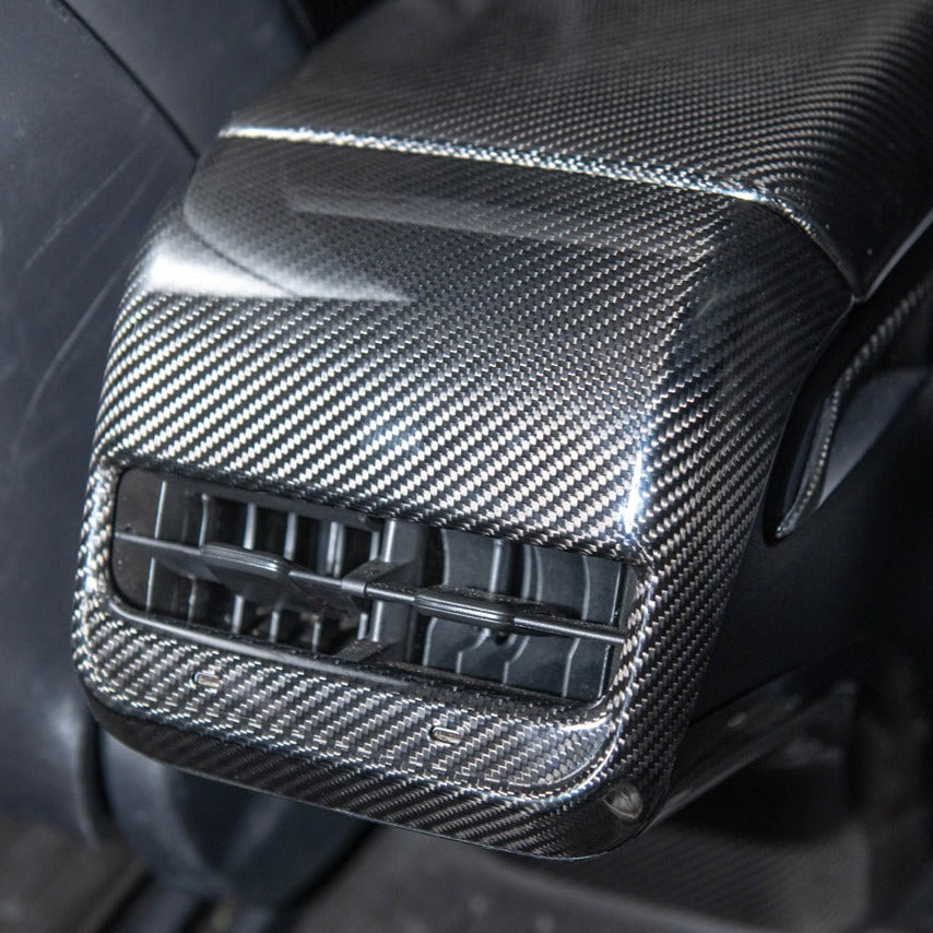 2020-23 Tesla Model 3 & 20-24 Y Carbon Fiber Interior Rear Air Outlet Cover
