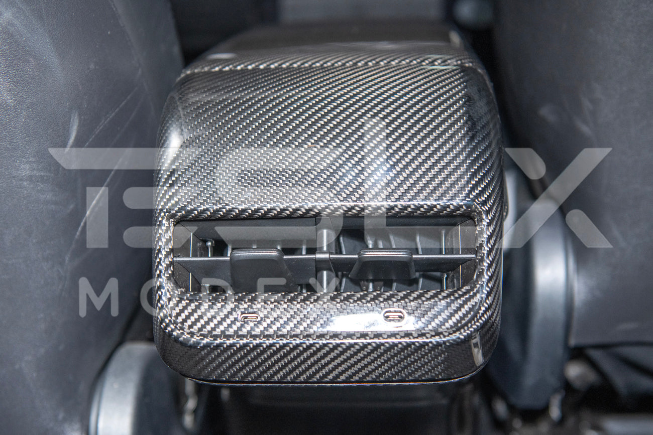 2020-23 Tesla Model 3 & 20-24 Y Carbon Fiber Interior Rear Air Outlet Cover