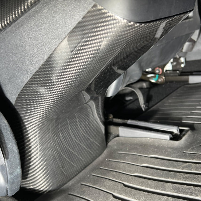 2020-23 Tesla Model 3 & 20-24 Y Carbon Fiber Interior Rear Anti-Kick Plate Cover