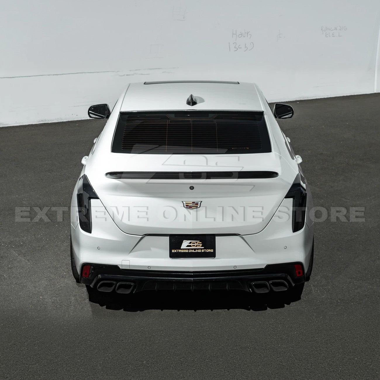 2020-Up Cadillac CT4 CT4-V | Carbon Fiber Rear Roof Top Window Spoiler Kit