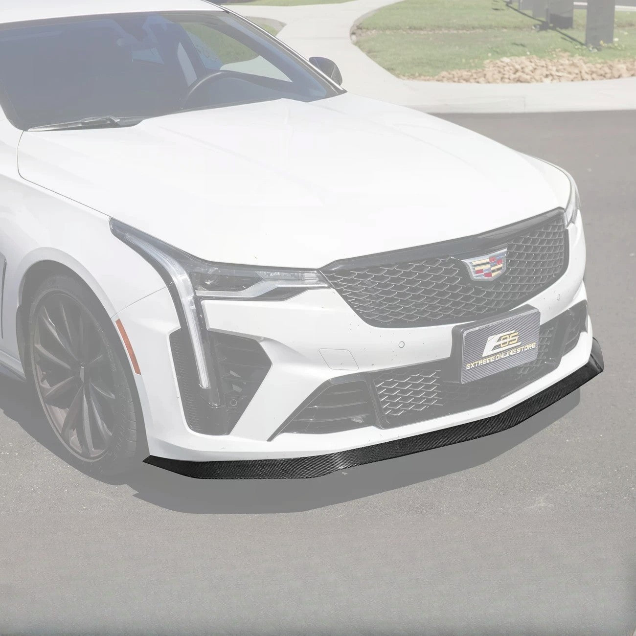 2020-Up Cadillac CT4-V Blackwing Front Lip Splitter & Carnards