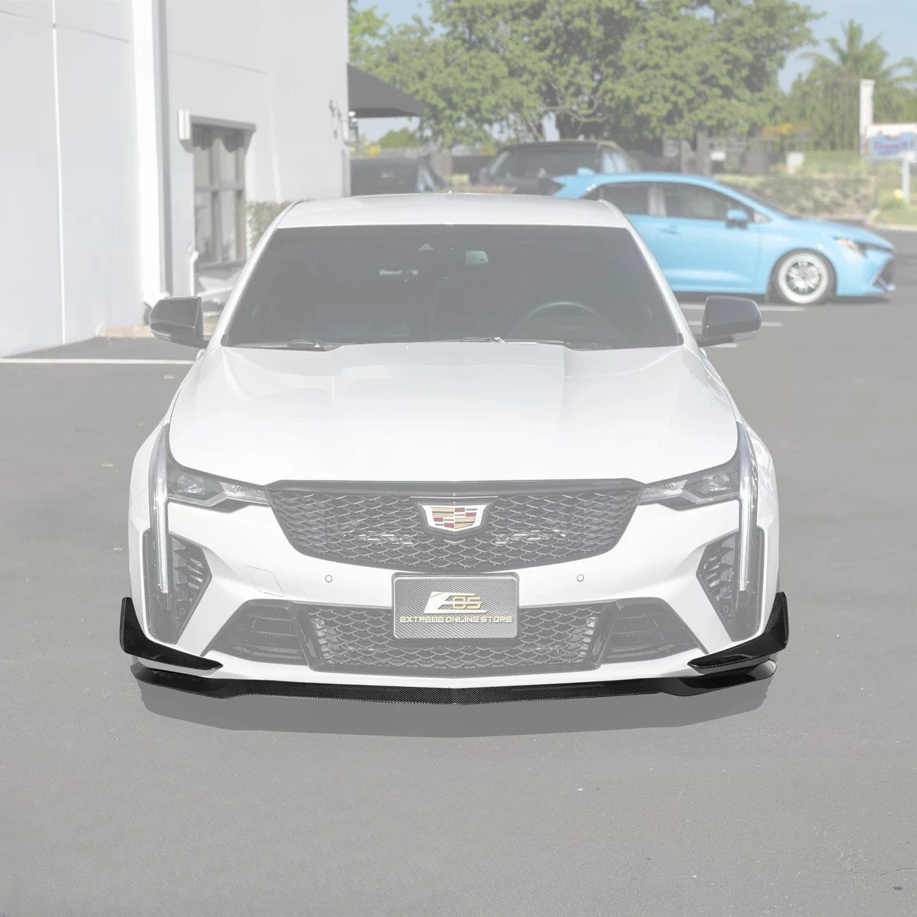 2020-Up Cadillac CT4-V Blackwing Front Lip Splitter & Carnards