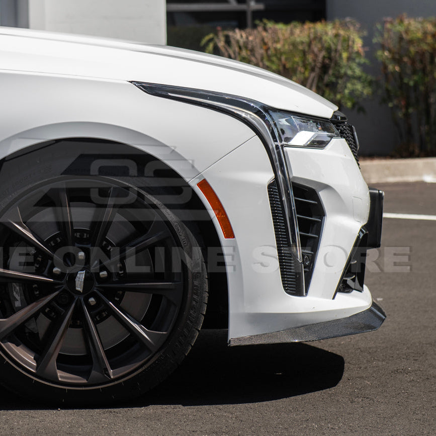 2020-Up Cadillac CT4-V Blackwing Front Lip Splitter & Carnards