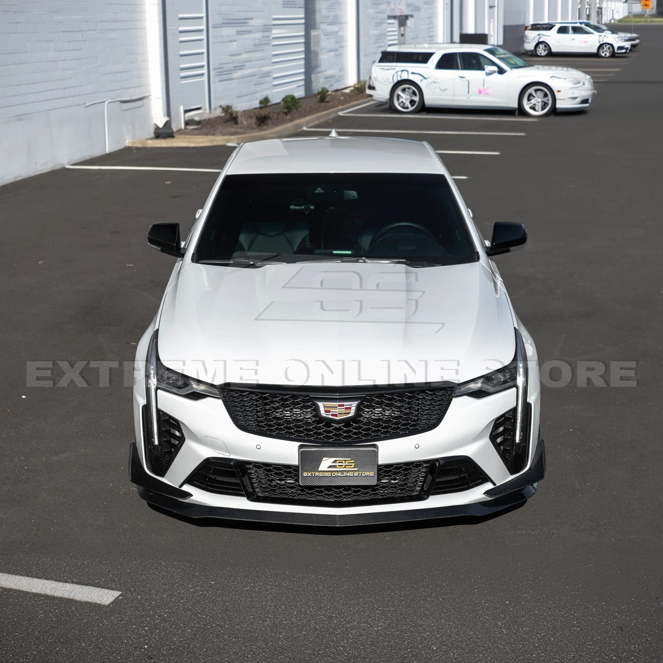 2020-Up Cadillac CT4-V Blackwing Front Lip Splitter & Carnards