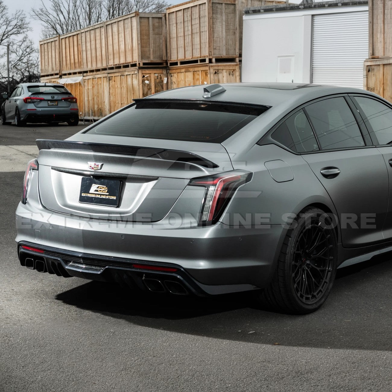 2020-Up Cadillac CT5 CT5-V | Carbon Fiber Rear Roof Top Window Spoiler Kit