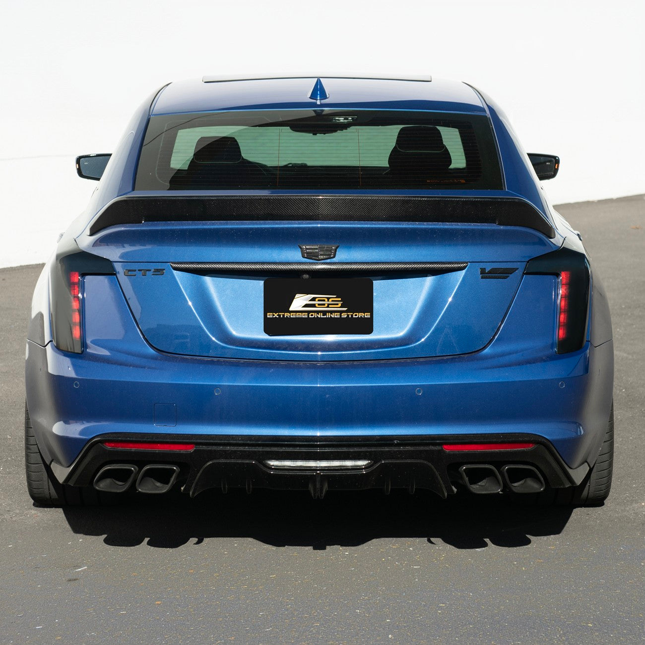 2020-Up Cadillac CT5 Smoke Tinted Rear Tail Light Trim Cover Pair
