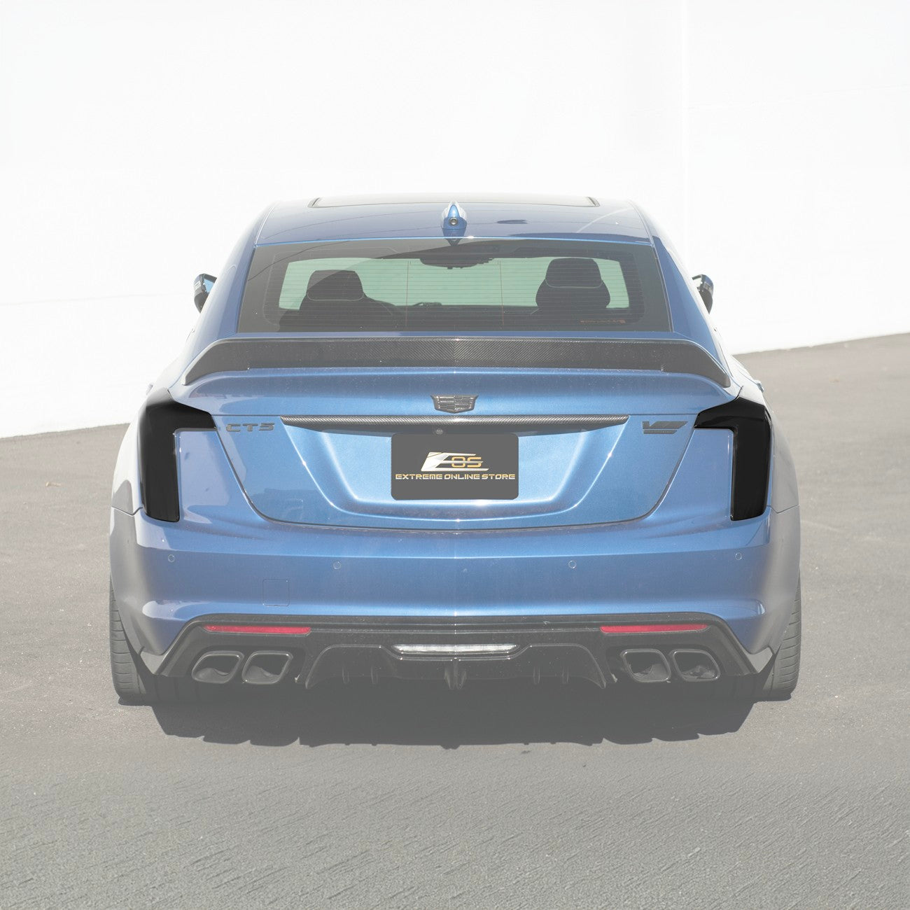 2020-Up Cadillac CT5 Smoke Tinted Rear Tail Light Trim Cover Pair