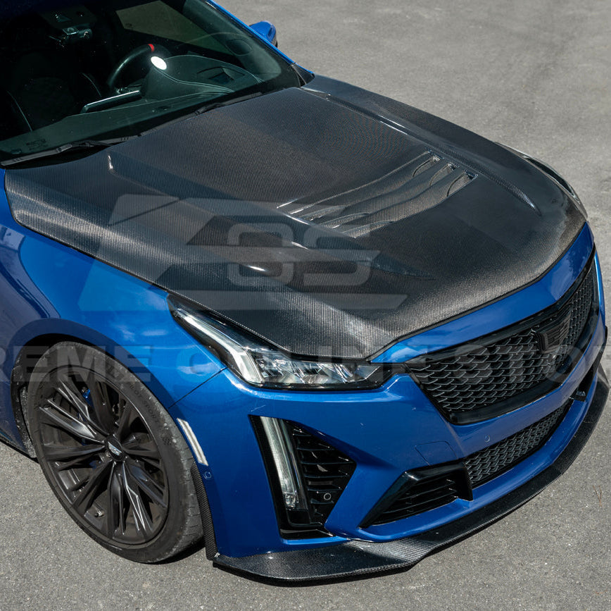 2020-Up Cadillac CT5 V | Blackwing CARBON FIBER Front Bumper Hood Vented Cover
