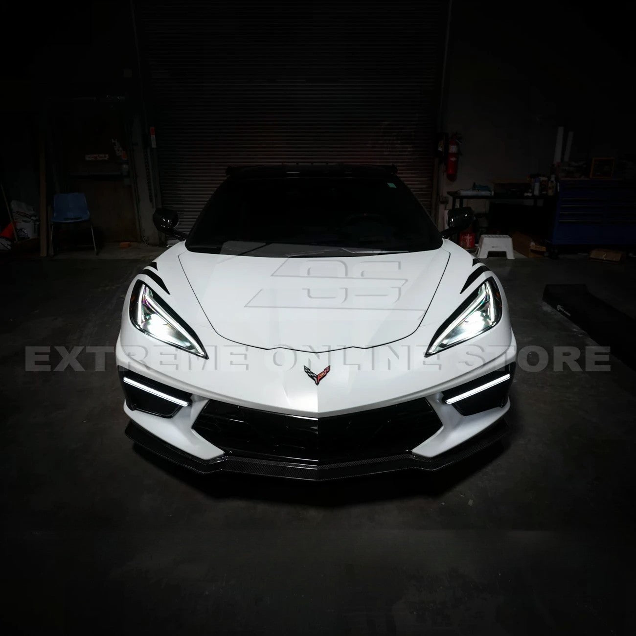 2020-Up Corvette C8 DRY CARBON FIBER Sequential LED DRL Light Bar Bezel Insert