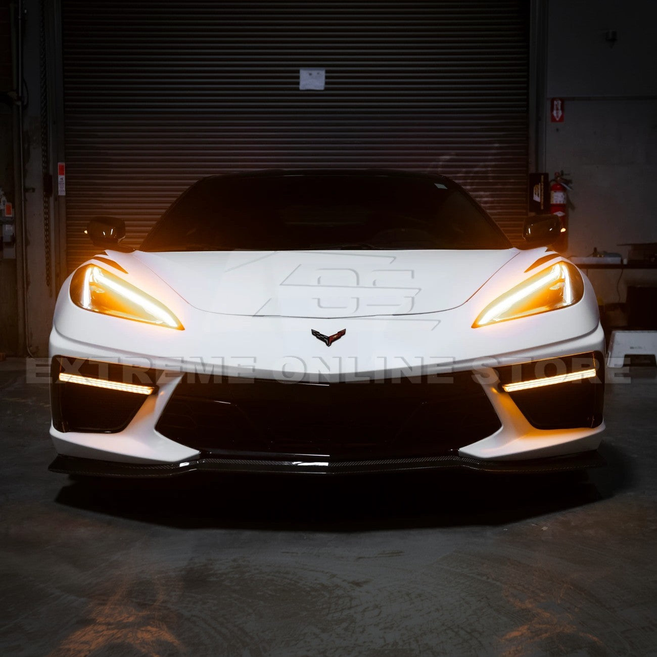 2020-Up Corvette C8 DRY CARBON FIBER Sequential LED DRL Light Bar Bezel Insert
