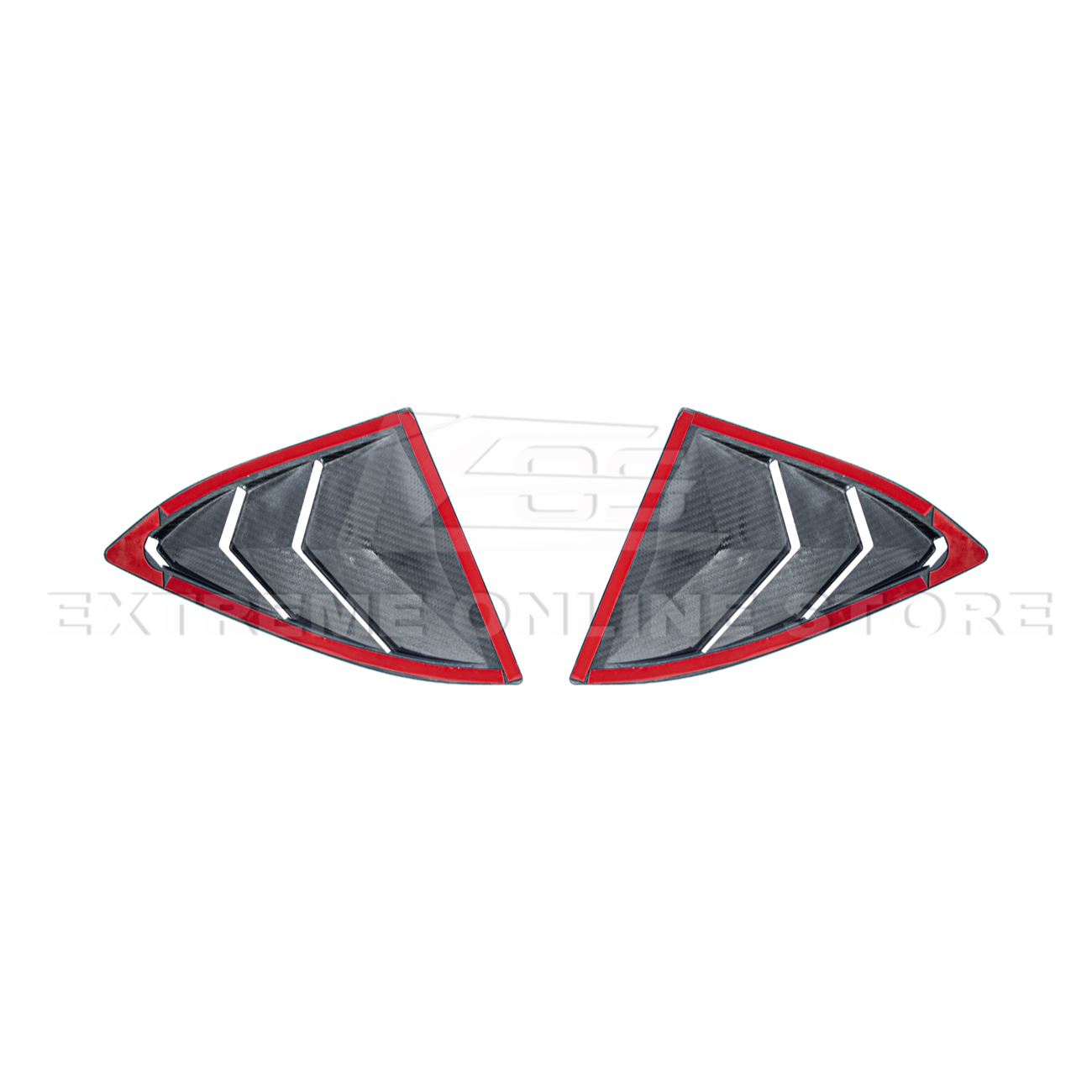 2020-Up Corvette C8 DRY Carbon Fiber Side Quarter Window Louver Sun Shade Cover