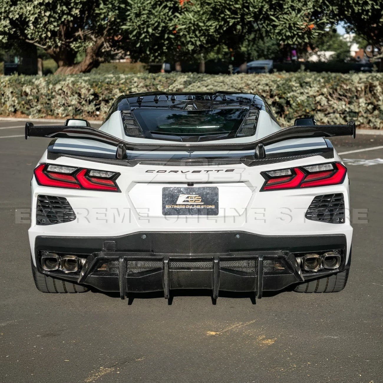 2020-Up Corvette C8 DRY CARBON FIBER Windshield Upper Molding Trim