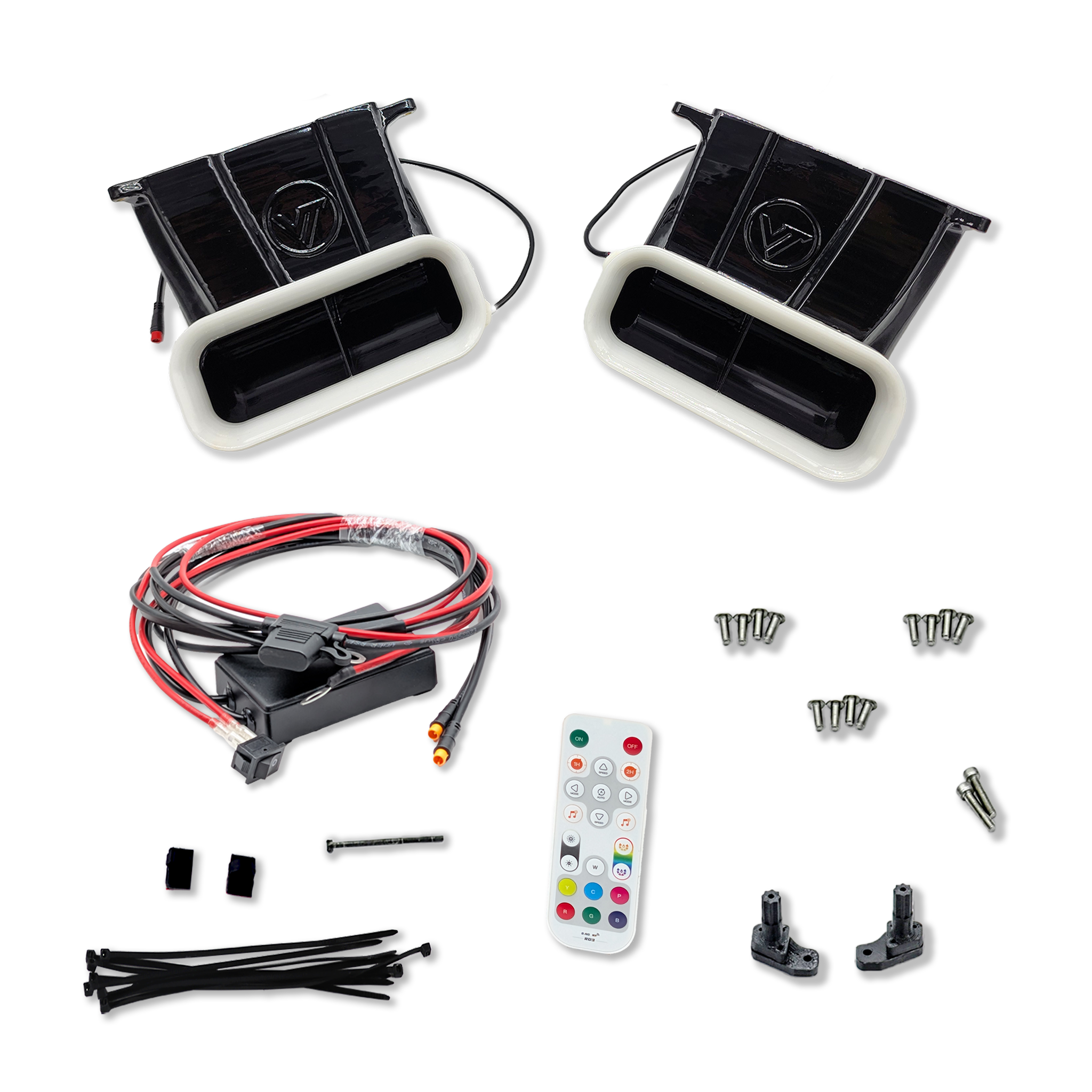 2021-2023 Ford F-150 and Tremor (non Raptor) Dual BIG MOUTH LIT KIT Ram Air Intake Snorkels-Ram Air Intake-Grocery Getter Performance