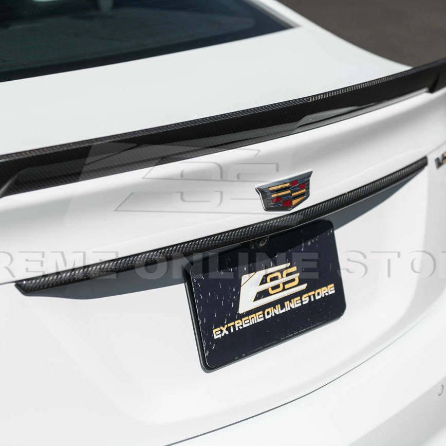 2022-Up Cadillac CT5 Dry Carbon Fiber Rear Deck Lid Center Applique Trunk Insert