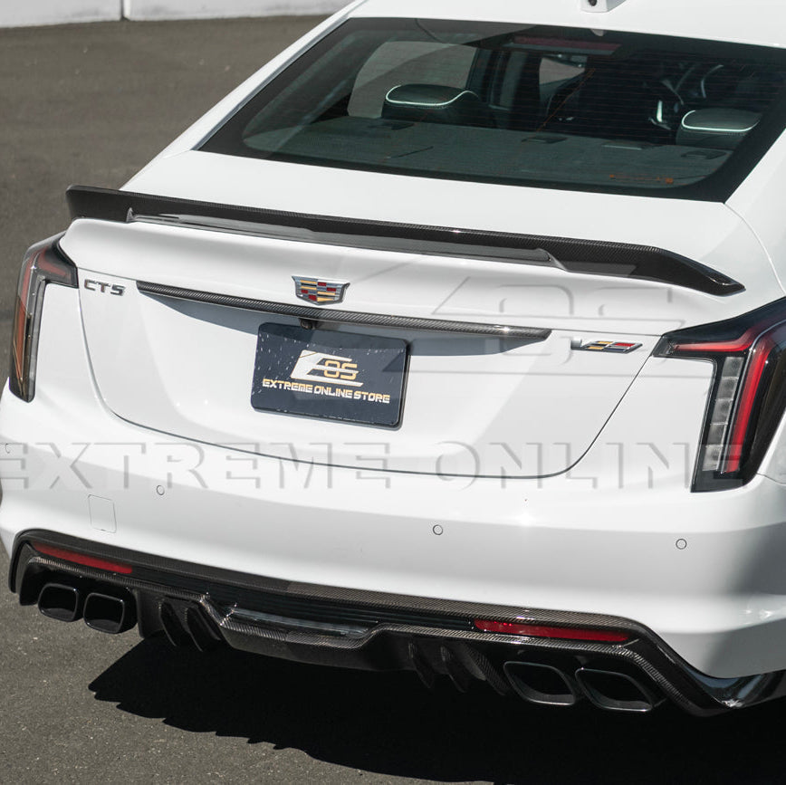2022-Up Cadillac CT5 Dry Carbon Fiber Rear Deck Lid Center Applique Trunk Insert