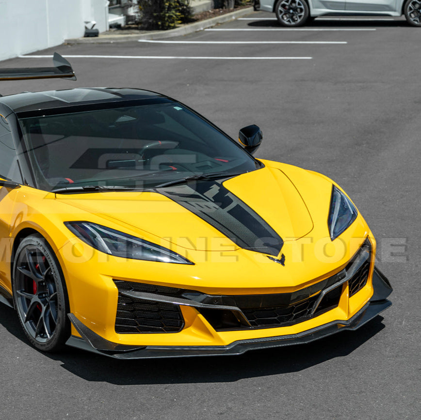 2023-Up Corvette C8 Z06 Z07 DRY CARBON FIBER Extended Package Front Lip & Canards