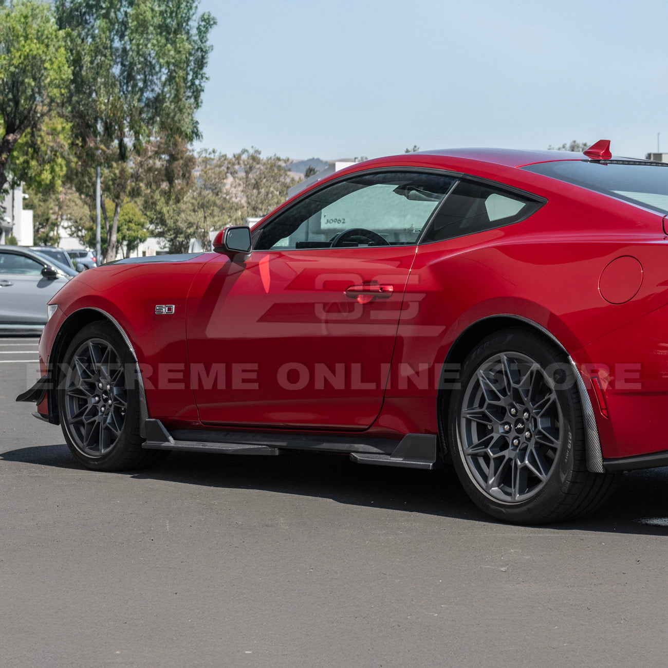 2024+ Ford Mustang DRY CARBON FIBER Fender Flares & Mud Flap