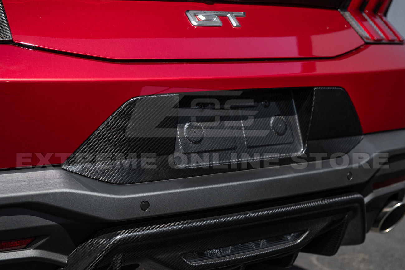 2024+ Ford Mustang DRY CARBON FIBER License Plate Backing